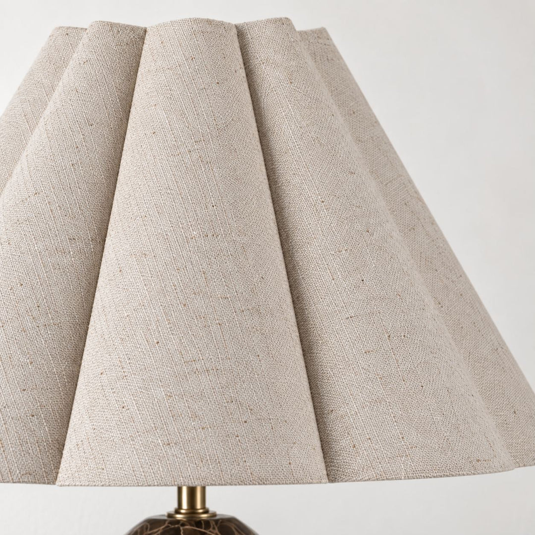 VERDURO TABLE LAMP  |  42CM  |  MOCHA MARBLE + LINEN SHADE