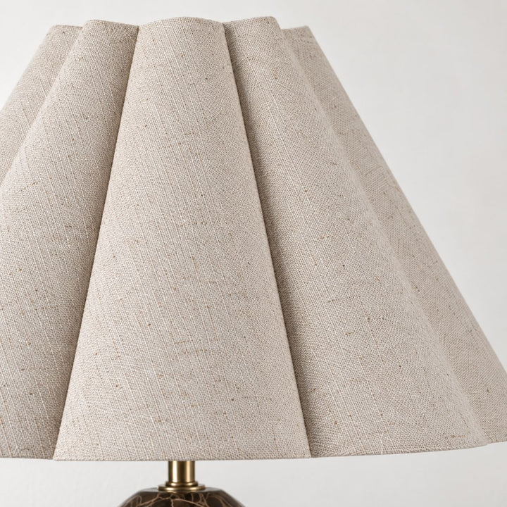 VERDURO TABLE LAMP  |  42CM  |  MOCHA MARBLE + LINEN SHADE
