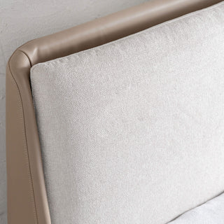 VESIMA BEDHEAD + FRAME  |  BEIGE ROYAL + TOBACCO TAN