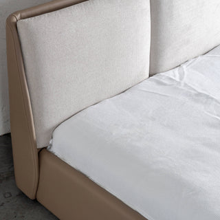 VESIMA BEDHEAD + FRAME  |  BEIGE ROYAL + TOBACCO TAN
