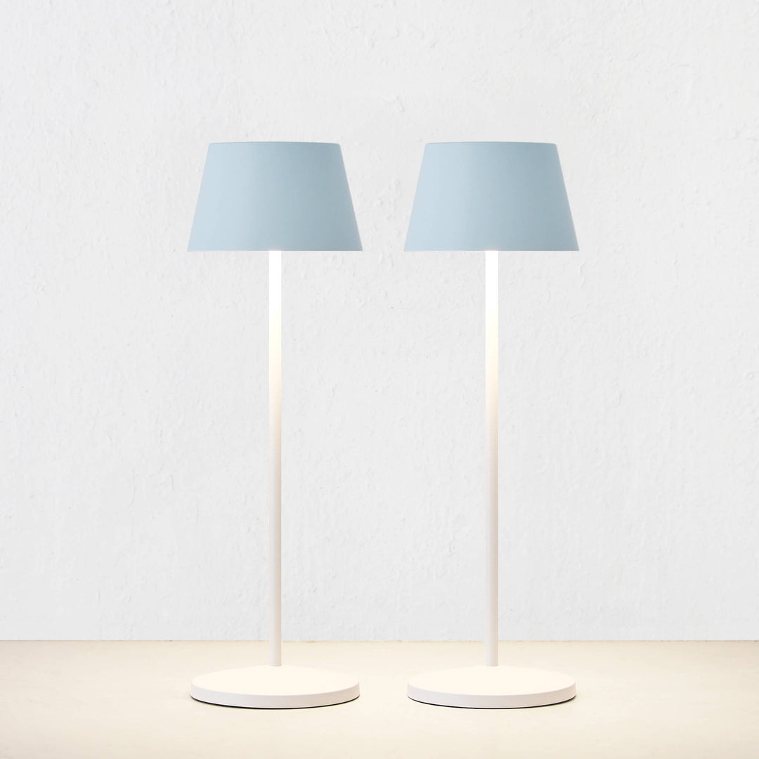 LBD EXCLUSIVE  |  VILLEBOIS RECHARGEABLE INDOOR/OUTDOOR LED TABLE LAMP BUNDLE X2  |  MATTE WHITE