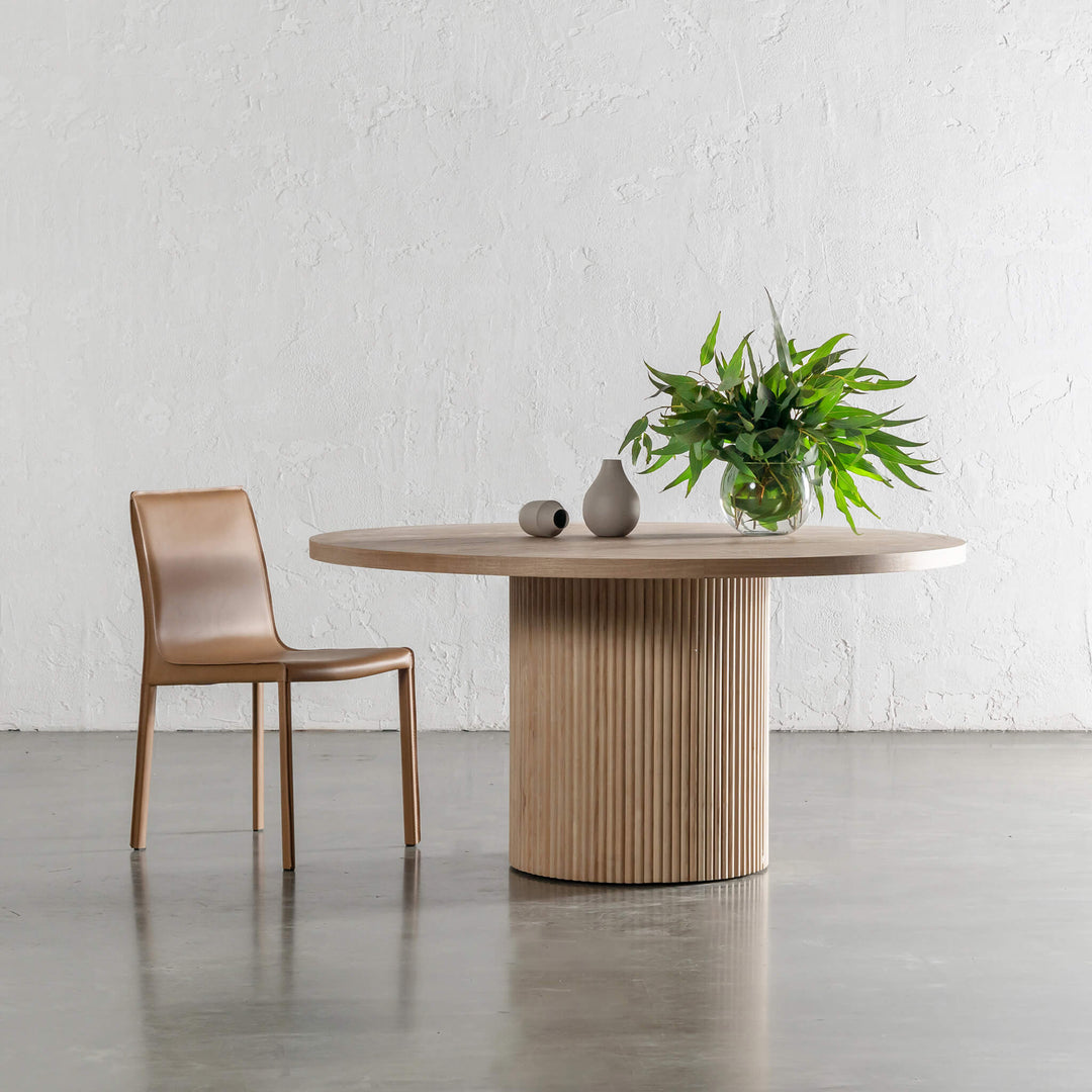 VITOLO ROUND DINING TABLE  |  BIRCH ASH WOOD GRAIN  |  150CM