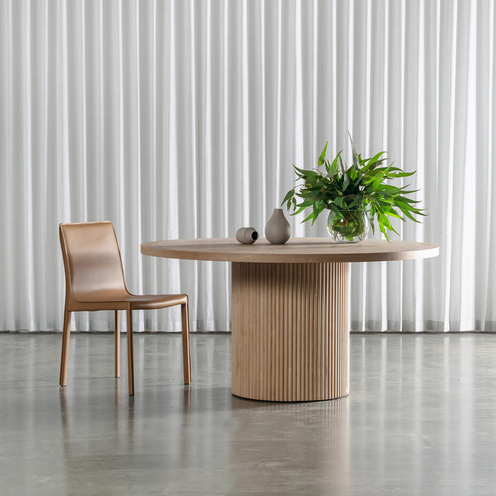 VITOLO ROUND DINING TABLE  |  BIRCH ASH WOOD GRAIN  |  150CM