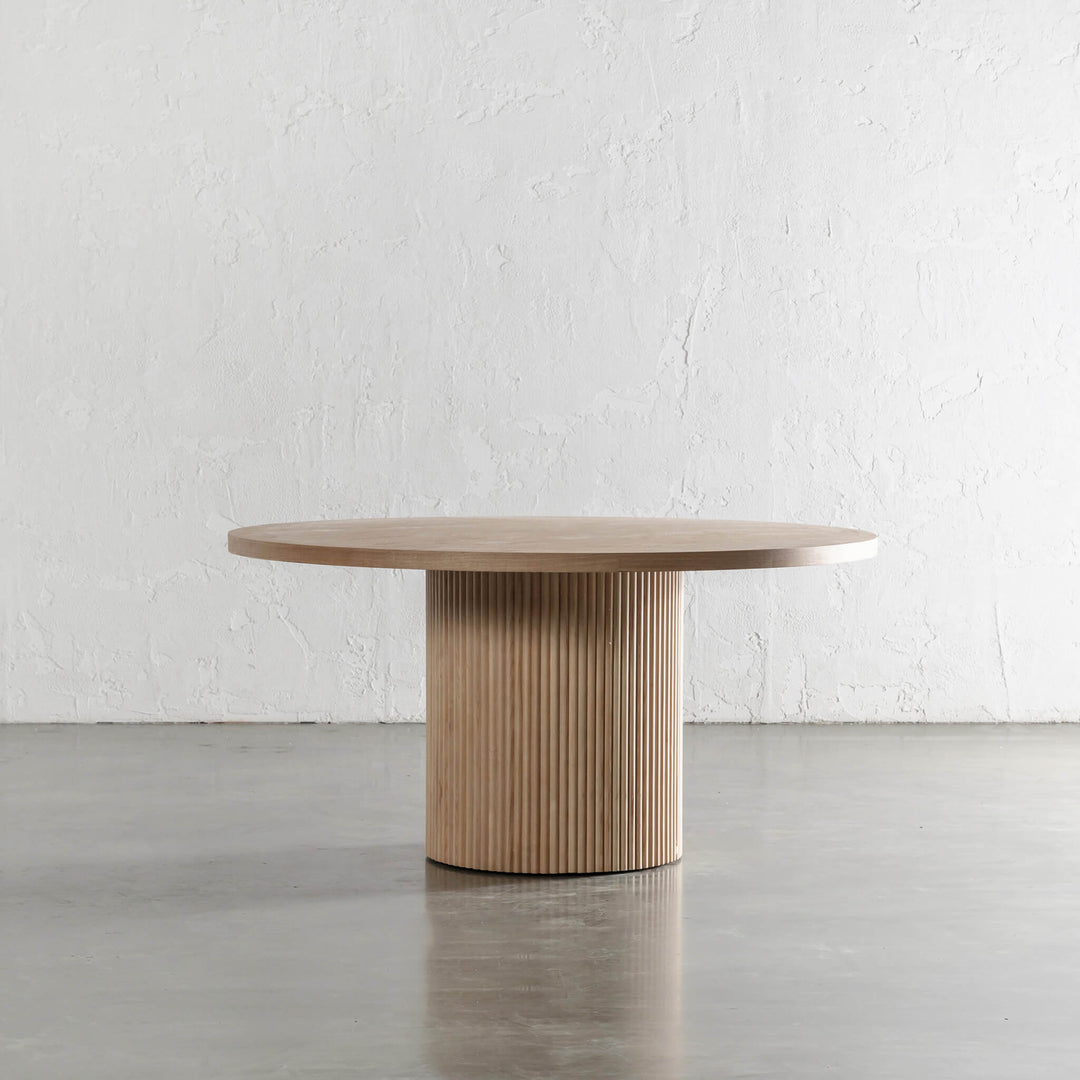 VITOLO ROUND DINING TABLE UNSTYLED  |  BIRCH ASH WOOD GRAIN  |  150CM