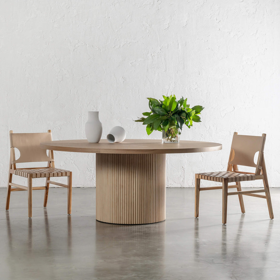 VITOLO ROUND DINING TABLE  |  BIRCH ASH WOOD GRAIN  |  180CM