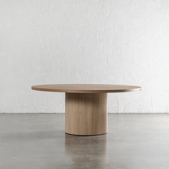 VITOLO ROUND DINING TABLE UNSTYLED |  BIRCH ASH WOOD GRAIN  |  180CM