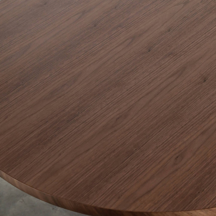 VITOLO OVAL PILLAR DINING TABLE  |  DEEP WALNUT WOOD GRAIN  |  270CM