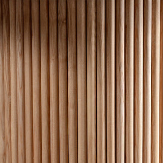 VITOLO OVAL PILLAR DINING TABLE  |  BIRCH ASH  |  TRAVERTINE TUMBLED BEIGE TOP  | 260CM