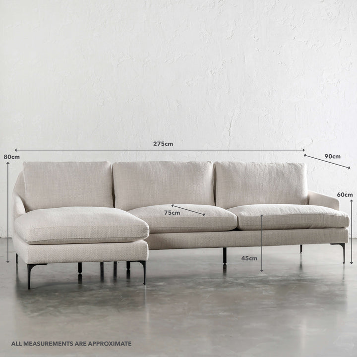 VITTORIA MODULAR SOFA LOUNGE | CHALKSTONE WEAVE | MEASUREMENTS