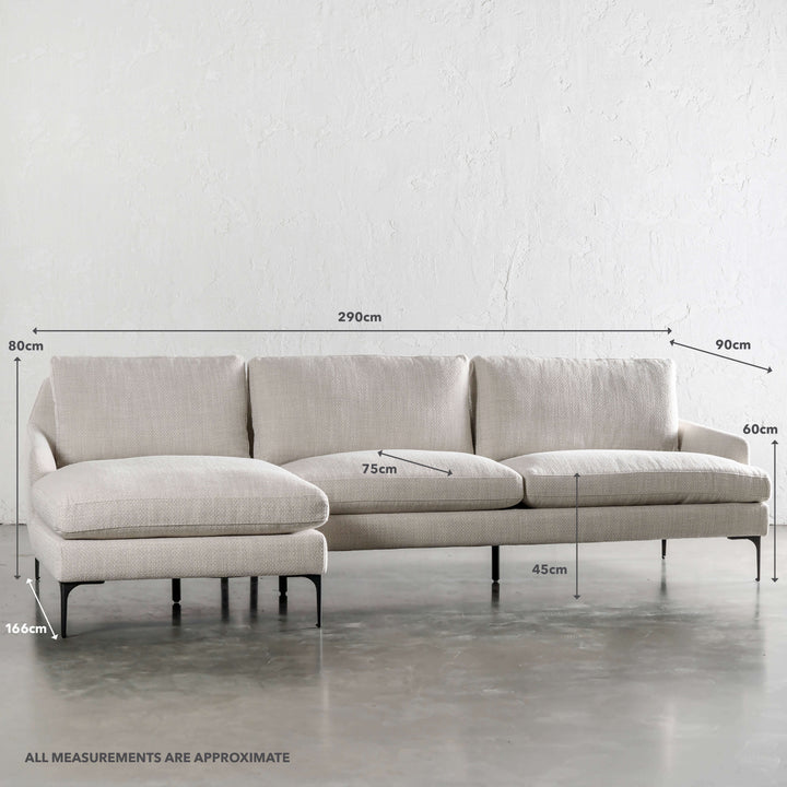 VITTORIA MODULAR SOFA LOUNGE  |  CHALKSTONE WEAVE | MEASUREMENTS