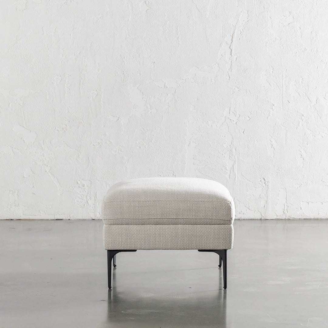 VITTORIA OTTOMAN  |  CHALKSTONE WEAVE  |  END VIEW