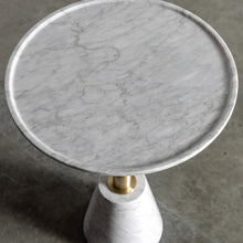 VALENTE ITALY CARRARA MARBLE SIDE TABLE CLOSE UP |  H40CM