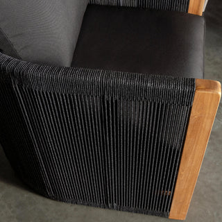 VALLECITO 2.5 SEATER INDOOR/OUTDOOR SOFA  |  BLACK NOIR CLOSE UP