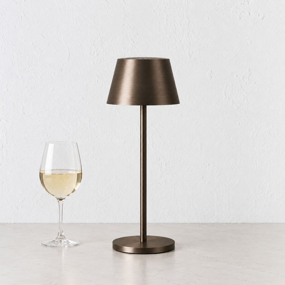VILLEBOIS RECHARGEABLE INDOOR/OUTDOOR LED LANTERN  |  DARK BRASS