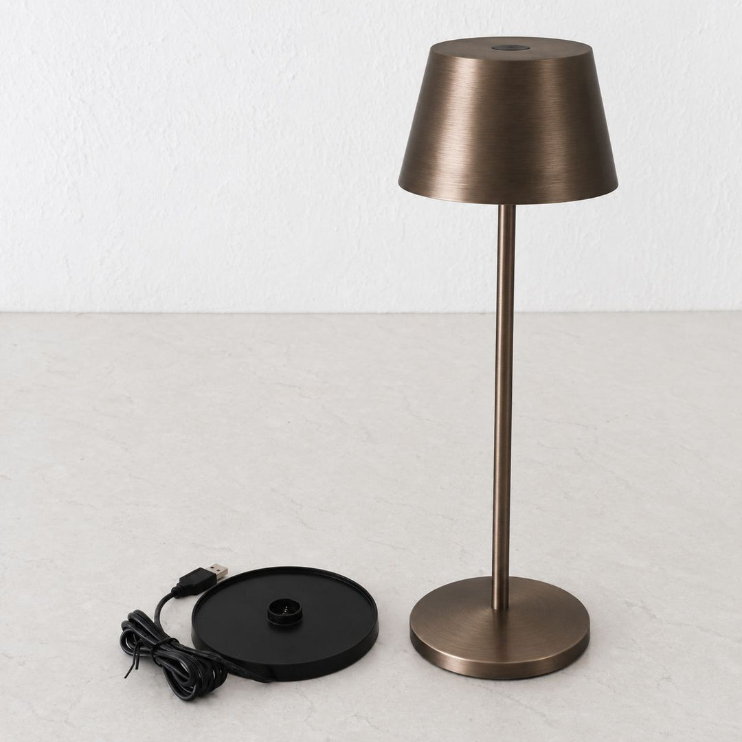 VILLEBOIS RECHARGEABLE INDOOR/OUTDOOR LED LANTERN  |  DARK BRASS