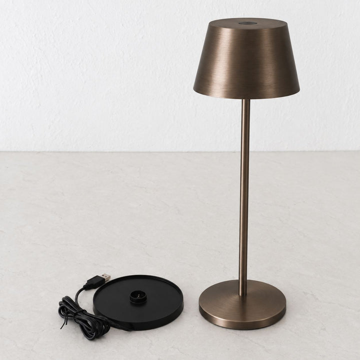 VILLEBOIS RECHARGEABLE INDOOR/OUTDOOR LED LANTERN  |  DARK BRASS