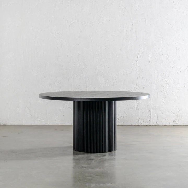 VITOLO ROUND DINING TABLE  |  BLACK NOIR WOOD GRAIN  |  150CM