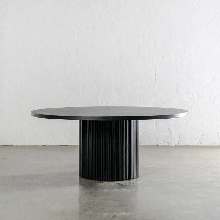 VITOLO ROUND DINING TABLE  |  BLACK NOIR WOOD GRAIN  |  180CM