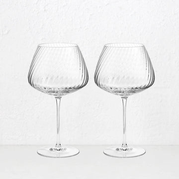 WEDGWOOD  | VERA WANG SWIRL RED WINE GLASS   |  SET OF 2