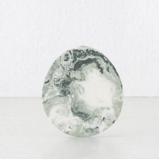 WESLEY RESIN PEBBLE COASTERS  |  SET OF 4  |  SAGE