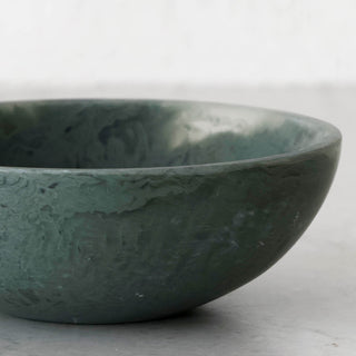 WESLEY RESIN PEBBLE PINCH BOWL BUNDLE X4  |  10CM  |  DARK MOSS