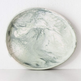 WESLEY RESIN PEBBLE SERVING TRAY  |  LARGE 50CM  |  SAGE