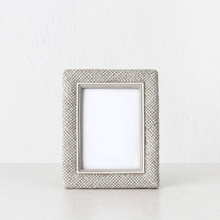 WESTPORT WEAVE PHOTO FRAME  5X7"  |  BERKSHIRE WHITE