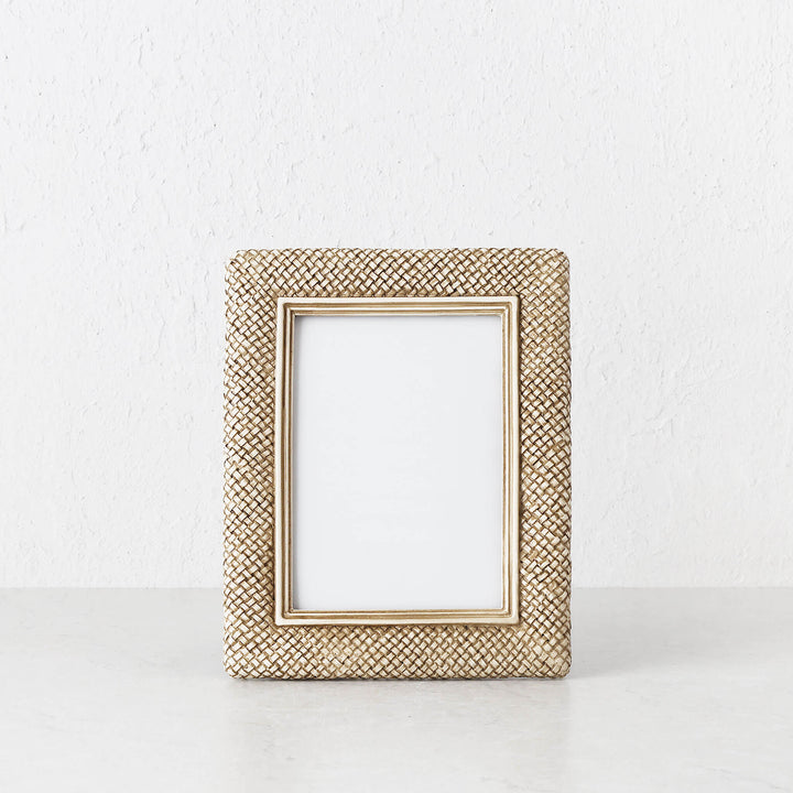 WESTPORT WEAVE PHOTO FRAME  5X7"  |  BEIGE CALM