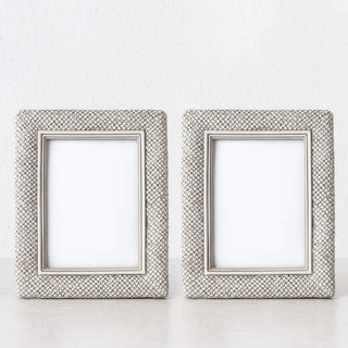 WESTPORT WEAVE PHOTO FRAME BUNDLE X2  |  5X7"  |  BERKSHIRE WHITE