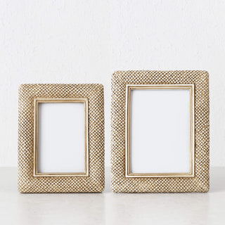 WESTPORT WEAVE PHOTO FRAME BUNDLE X2  |  4X6" + 5X7"  |  BEIGE CALM