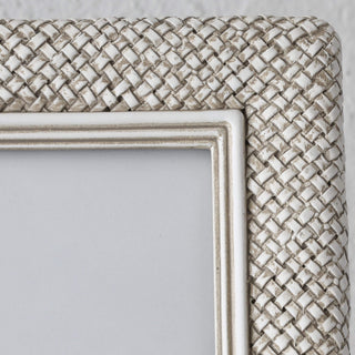 WESTPORT WEAVE PHOTO FRAME |  BERKSHIRE WHITE |  CLOSEUP