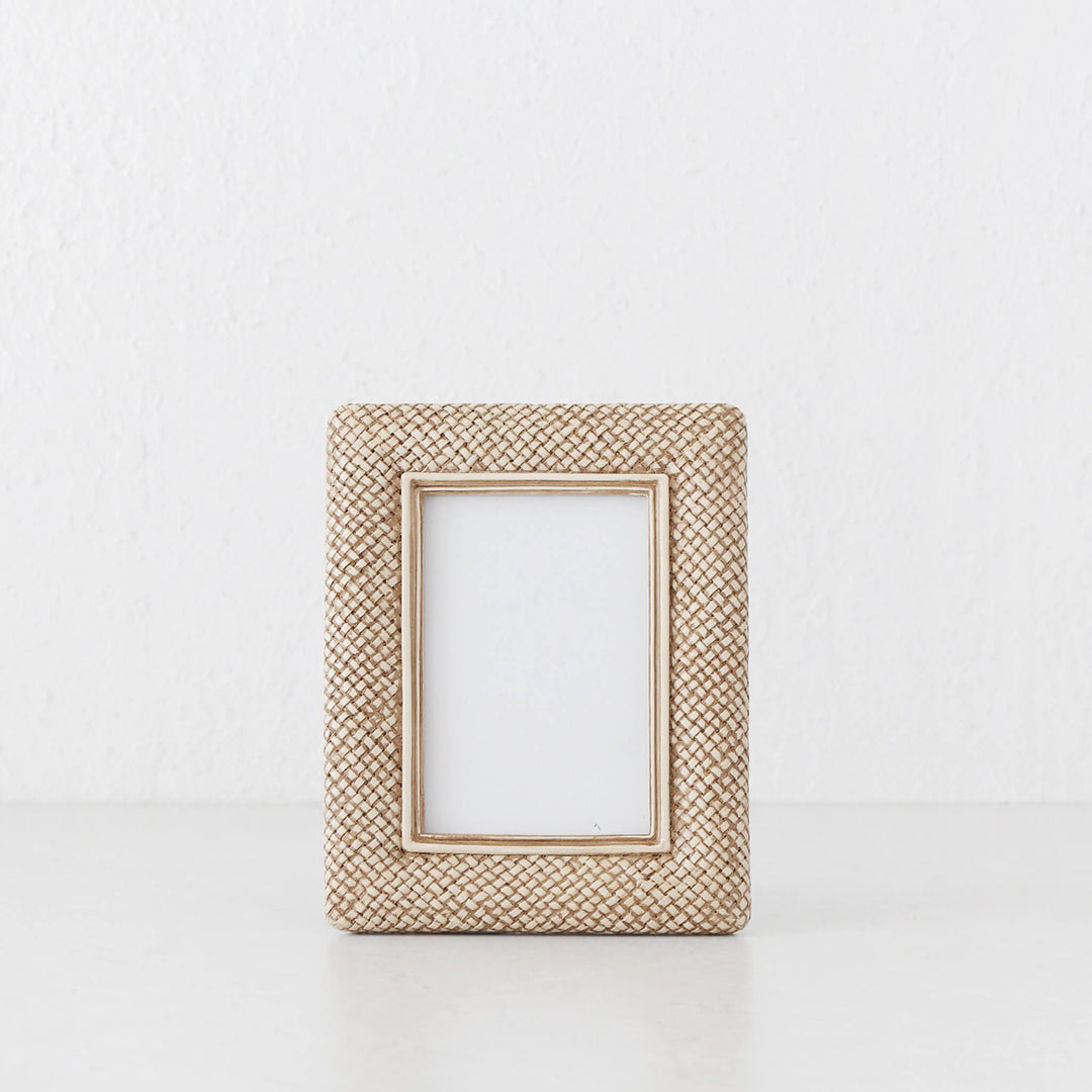 WESTPORT WEAVE PHOTO FRAME  |  4X6"  |  BEIGE CALM