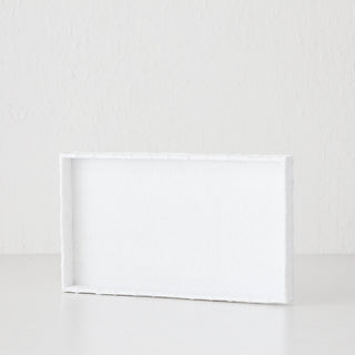 WHITE WEAVE SERVING TRAY