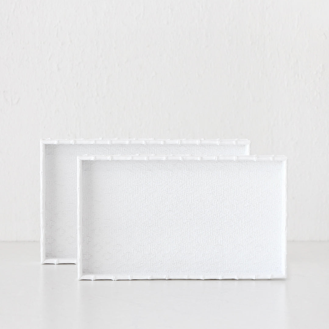 WHITE WEAVE SERVING TRAY  |  BUNDLE X2