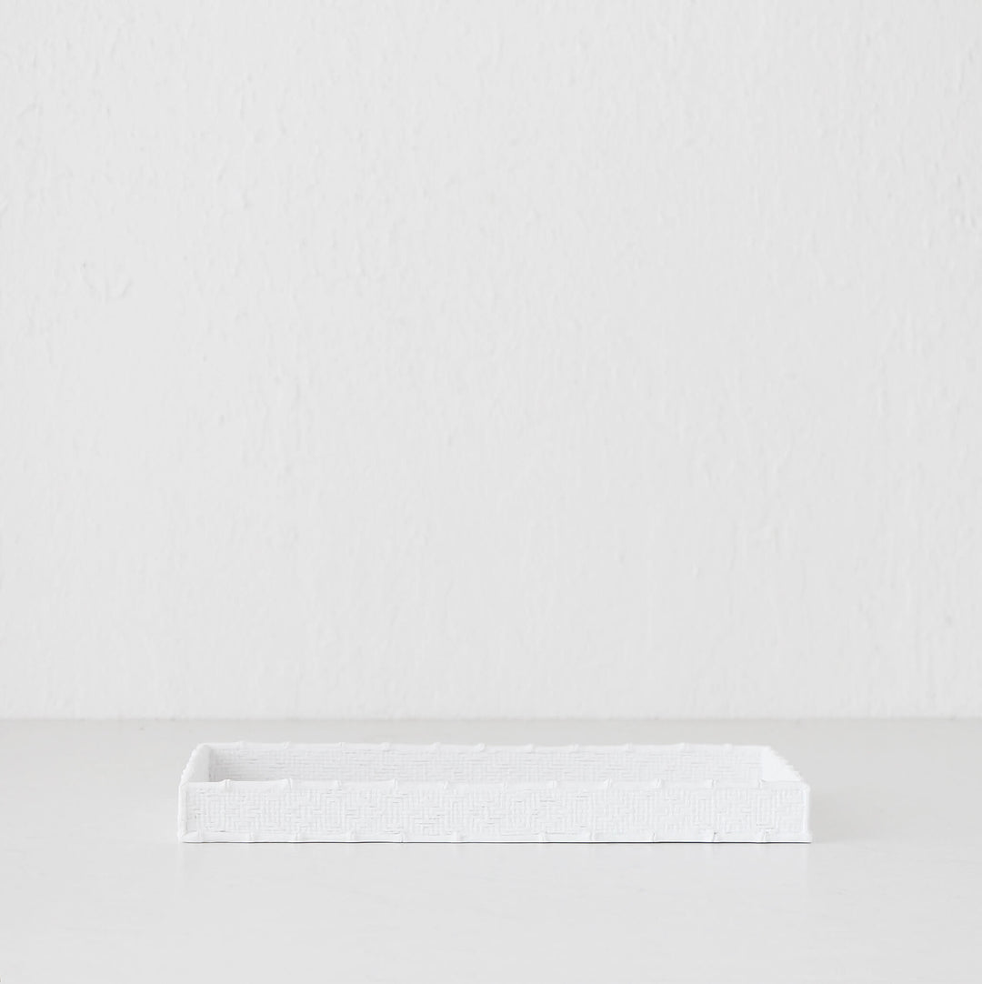 WHITE WEAVE SERVING TRAY