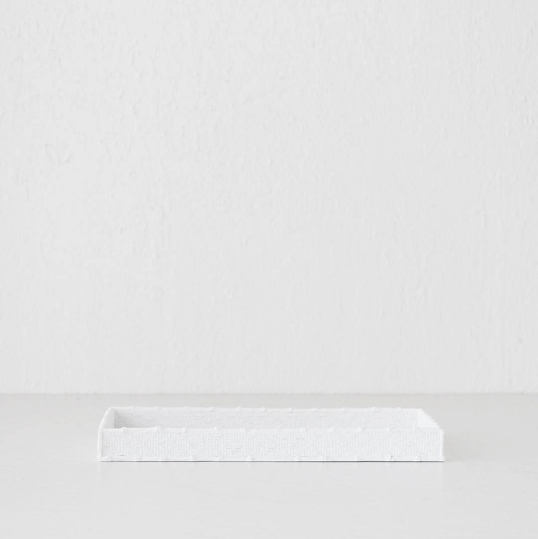 WHITE WEAVE SERVING TRAY  |  BUNDLE X2