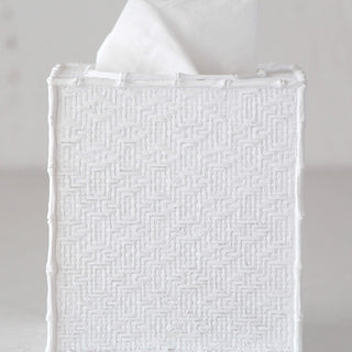 WHITE WEAVE TISSUE BOX COVER  |  SQUARE  |  BUNDLE X2