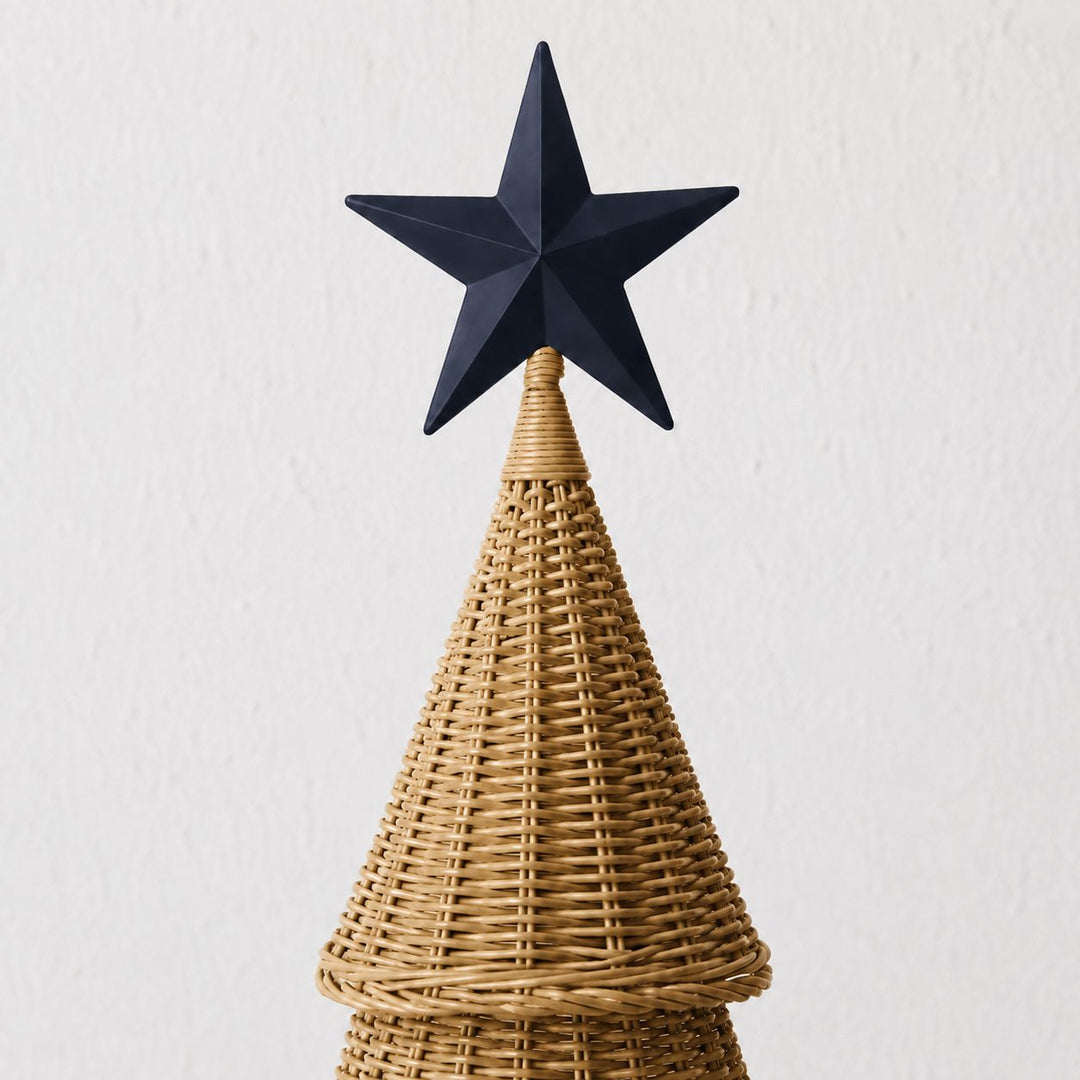 WICKER LED CHRISTMAS TREE  |  PINE BARK NATURAL  |  WARM WHITE LED