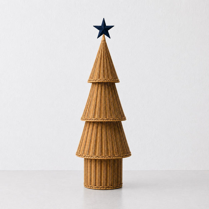 WICKER LED CHRISTMAS TREE  |  PINE BARK NATURAL  |  WARM WHITE LED