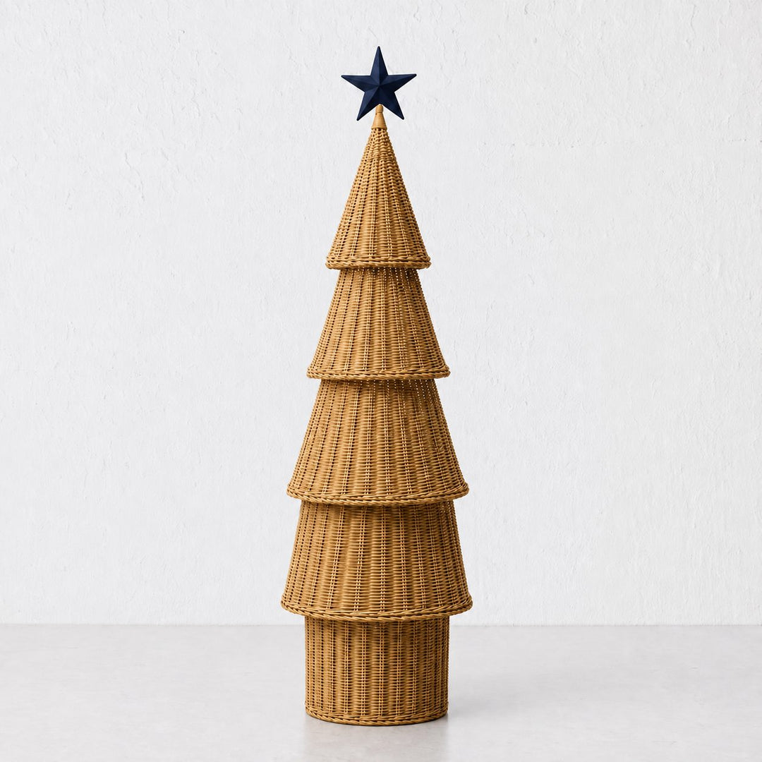 WICKER LED CHRISTMAS TREE  |  PINE BARK NATURAL  |  WARM WHITE LED