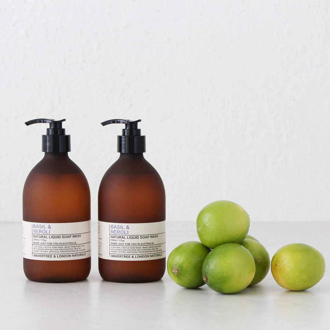 WAVERTREE + LONDON NATURALS  |  LIQUID SOAP PUMP BUNDLE X2  |  NEROLI + BASIL