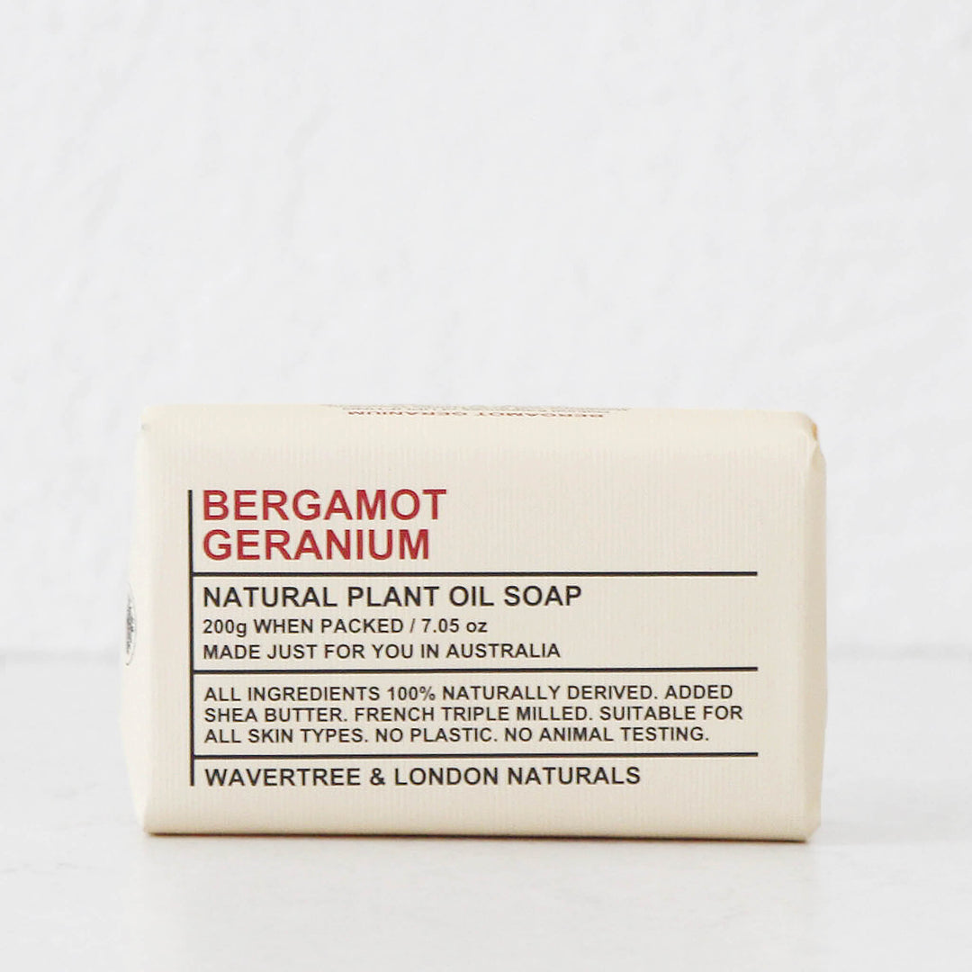 WAVERTREE + LONDON NATURALS  |  SOAP BAR BUNDLE X3  |  BERGAMOT + GERANIUM