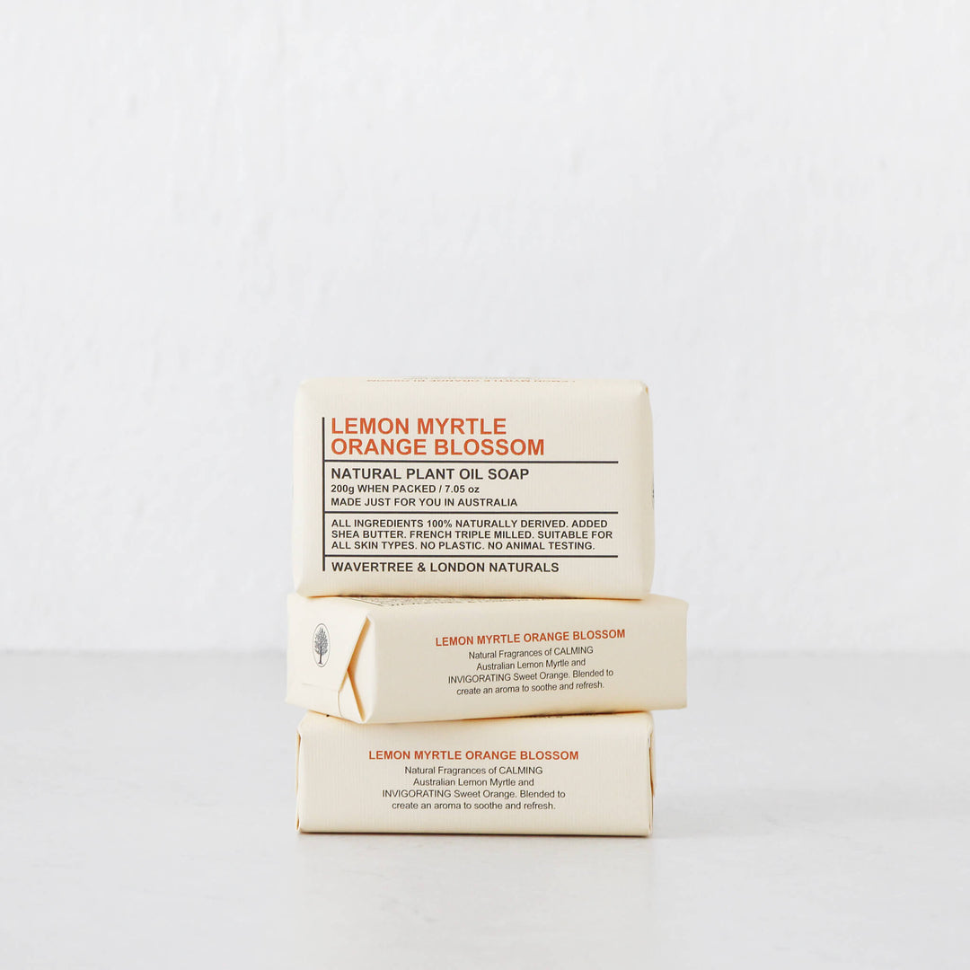 WAVERTREE + LONDON NATURALS  |  SOAP BAR BUNDLE X3  |  LEMON MYRTLE + ORANGE BLOSSOM