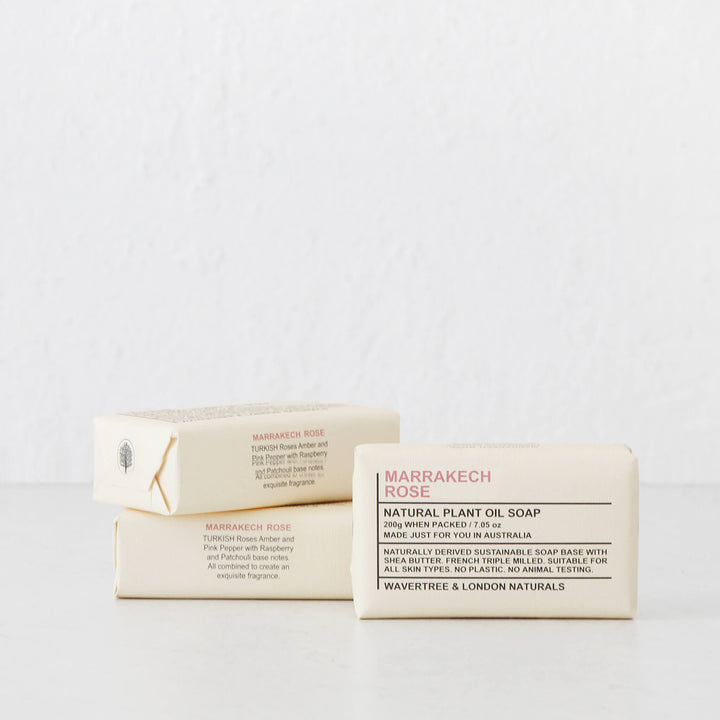 WAVERTREE + LONDON NATURALS  |  SOAP BAR BUNDLE X3  |  MARRAKESH ROSE