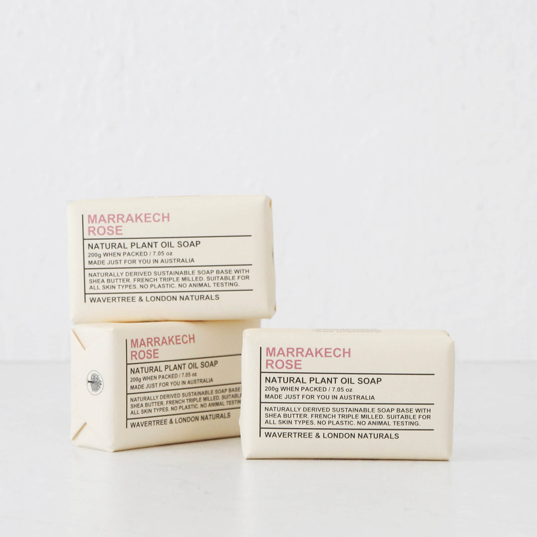 WAVERTREE + LONDON NATURALS  |  SOAP BAR BUNDLE X3  |  MARRAKESH ROSE