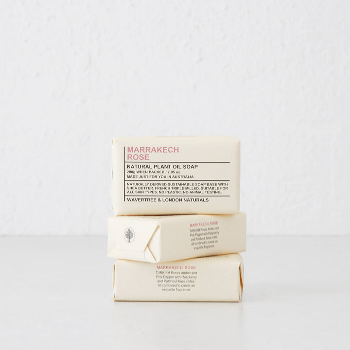 WAVERTREE + LONDON NATURALS  |  SOAP BAR BUNDLE X3  |  MARRAKESH ROSE