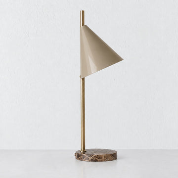 WEXFORD TABLE LAMP  | 56CM  |  MOCHA MARBLE + TAUPE SHADE