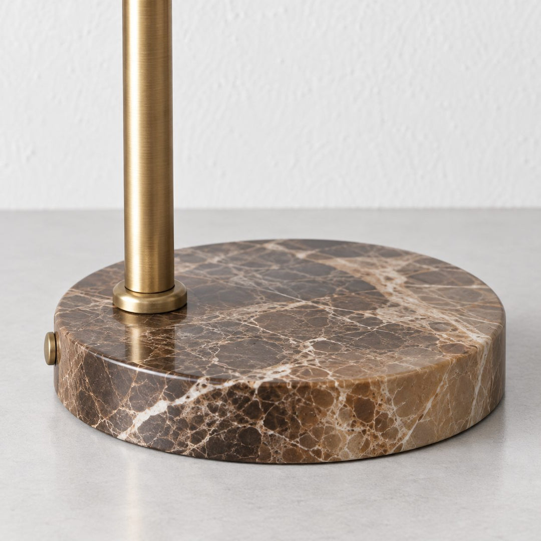 WEXFORD TABLE LAMP  | 56CM  |  MOCHA MARBLE + TAUPE SHADE
