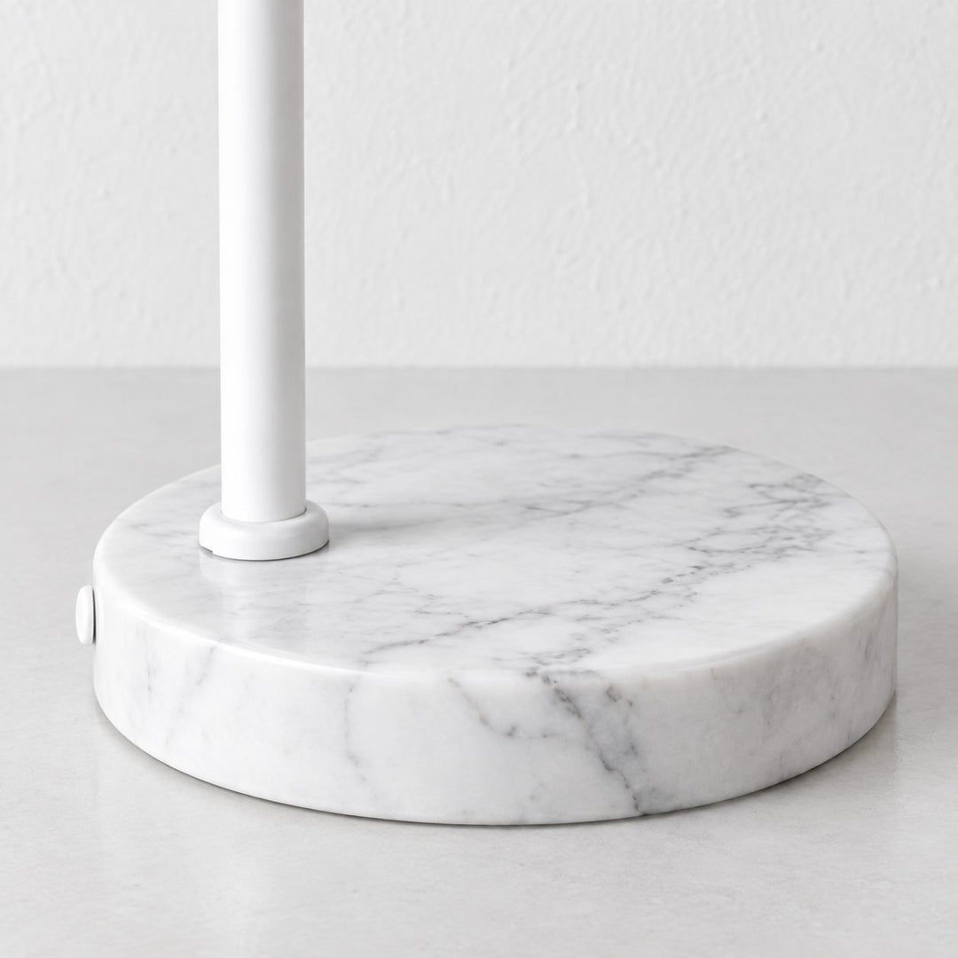 WEXFORD TABLE LAMP  | 56CM  |  WHITE MARBLE + WHITE SHADE