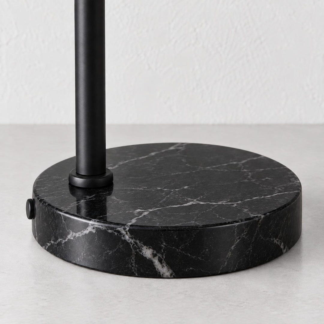 WEXFORD TABLE LAMP  | 56CM  |  BLACK MARBLE + BLACK SHADE